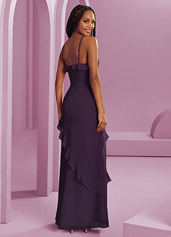 Barbie ♥ Azazie Bridesmaid Dresses Plum Sheath Chiffon Dress image8
