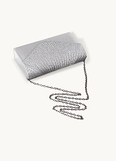 front Rhinestone Satin Clutch Bag