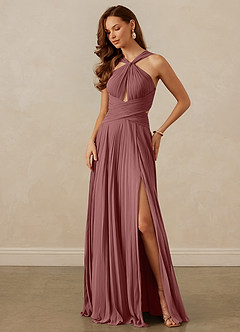 Christian Siriano Bridal for Azazie 1009 Bridesmaid Dresses Desert Rose A-Line Pleated Chiffon Dress image8