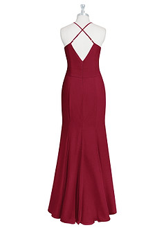 Azazie Carolina Bridesmaid Dresses Burgundy Mermaid Ruched Chiffon Dress image7