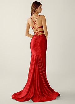 Lumina Red V-Neck Hot Rhinestones Corset Prom Dress image2
