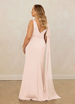 Christian Siriano Bridal for Azazie 1011 Bridesmaid Dresses Blushing Pink Mermaid Bow Stretch Satin Dress image12