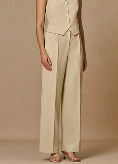 front Rowan Champagne Pantaloni Performance in tessuto raffinato