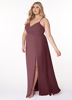 Azazie Everleigh Bridesmaid Dresses Sangria A-Line Sweetheart Pleated Chiffon Dress image11