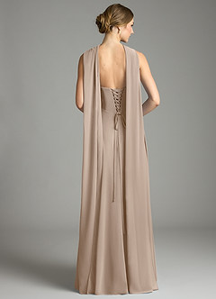 Azazie Ayla Abiti da Damigella Abito A-Line in Chiffon Scollo a Cuore Taupe image10