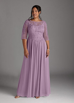 Azazie Mirielle Mother of the Bride Dresses Wisteria A-Line Scoop Lace Chiffon Dress image9