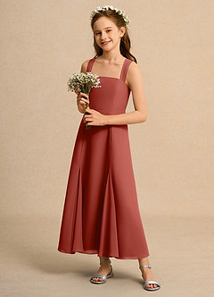 Azazie Tater Junior Formal Flower Girl Klänningar Klä A-Line i Chiffong Plisserad image6