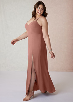 Azazie Manila Bridesmaid Dresses Cedar Rose Sheath V-Neck Chiffon Dress image9