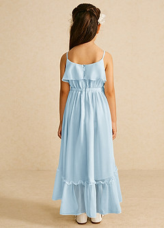 Azazie Karmen Flower Girl Dresses Sky Blue A-Line Ruched Chiffon Dress image3