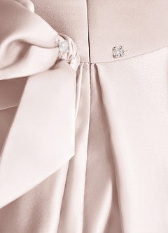 Azazie Lady Flower Girl Dresses Rose Petal A-Line Pleated Matte Satin Dress image6