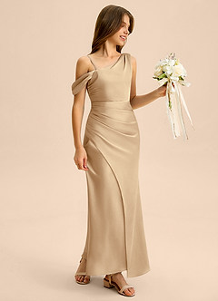 Azazie Madelyn Junior Klä av Tubklänning i Stretch Satin Av axeln image6