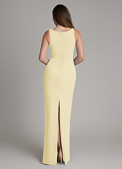 Azazie Charice Brautjungfernkleider Etui Plissee Chiffon Kleid Zitronensorbet image5