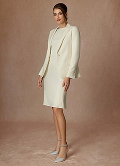 front Kennedy Ivory Robe de performance en tissage raffiné