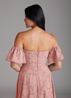 Azazie Sue Bridesmaid Dresses Rosette A-Line Off the Shoulder Floral Burnout Convertible Dress image6