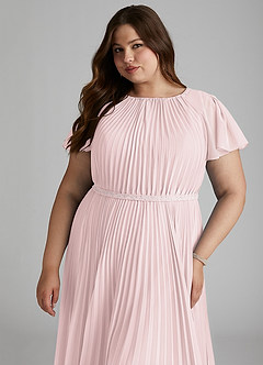 Azazie Kara Modest Bridesmaid Dresses A-Line Pleated Chiffon Floor-Length Dress image15