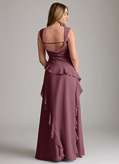 Azazie Sloane Bridesmaid Dresses Sangria A-Line Sweetheart Neckline Chiffon Dress image2