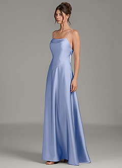 Azazie Eris Robes de demoiselle d'honneur Robe Trapèze en Satin extensible Plissée Eis image4