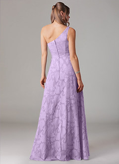 Azazie Ellianna Jurken voor bruidsmeisjes Jurk van Bloemen Burn-out met A-Lijn One-Shoulder Lila image2