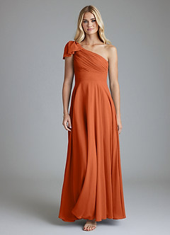 Azazie Elinora Final Sale Black A-Line One Shoulder Chiffon Dress image7