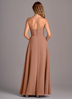 Azazie Carolyn Brautjungfernkleider A-Linie Plissee Chiffon Kleid Bronzer image6