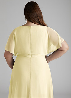 Azazie Aaliyah Modest Bridesmaid Dresses A-Line Scoop Pleated Chiffon Floor-Length Dress image10