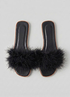 front Bridal Feather Slippers for Getting Ready