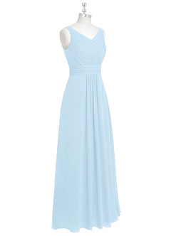 Azazie Pierrette Bridesmaid Dresses A-Line Pleated Chiffon Floor-Length Dress image9