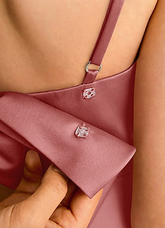 Azazie Joella Flower Girl Klänningar Klä A-Line i Stretch Satin Plisserad image5