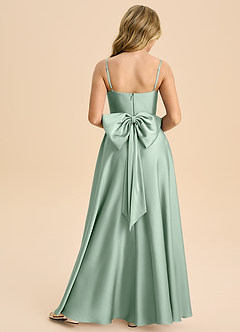 Azazie Bear Junior Agave A-Line Sweetheart Neckline Stretch Satin Dress image2