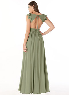 Azazie Kasia Schlussverkauf A-Linie Gestreift Chiffon Kleid Dusk image2