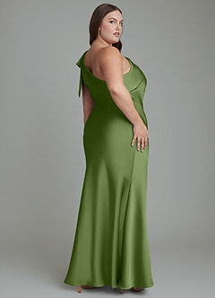 Azazie Yuanna Brautjungfernkleider Meerjungfrau-Linie One-Shoulder Stretch-Satin Kleid Wacholder image9
