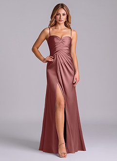 Azazie Sabrine Final Sale Amethyst A-Line Sweetheart Neckline Stretch Satin Dress image5