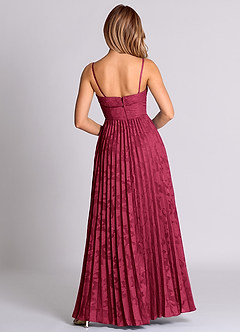 Azazie Mariana Bridesmaid Dresses Burgundy A-Line Strapless Floral Burnout Convertible Dress image8