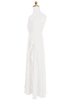 Azazie Naeem A-Line Ruched Chiffon Floor-Length Junior Bridesmaid Dress image6