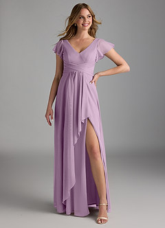 Azazie Omari Bridesmaid Dresses Wisteria A-Line Mesh Dress image1