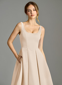 Azazie Amalie Bridesmaid Dresses White Alabaster A-Line Pleated Chiffon Dress image7