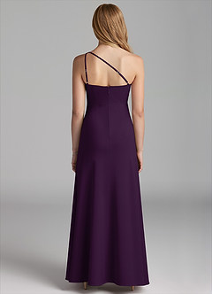 Azazie Mika Junior Robe Trapèze en Satin extensible Plissée Grain De Raisin image2
