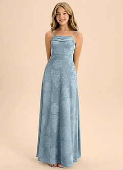 Azazie Anselie Junior Formal Klä av A-Line i Blommig Utbrändhet Av axeln image2