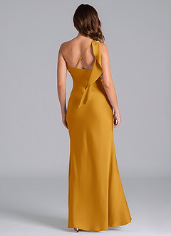 Azazie Driea Brudtärnklänningar Klä av Sjöjungfru i Stretch Satin Ena axeln Knäck image2