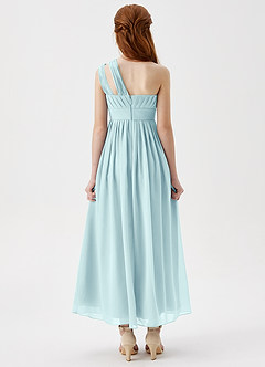Azazie Anissa Junior Sea Glass A-Line Pleated Chiffon Dress image2