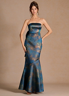 Nancy Bronce Verde Azulado Vestido largo image4