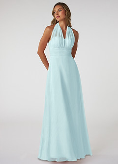 Azazie Fifi Bridesmaid Dresses Sea Glass A-Line Strapless Chiffon Convertible Dress image6