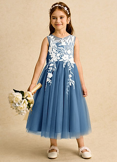 Azazie Sundae Blumenmädchenkleider Ballkleid Spitze Kleid Zwielichtviolett image3