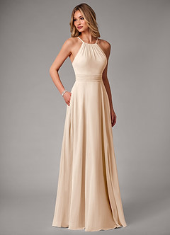 Azazie Amalia Bridesmaid Dresses White Alabaster A-Line Pleated Chiffon Dress image5