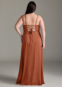 Azazie Marchella Bridesmaid Dresses Cedar Rose A-Line Corset Stretch Satin Dress image8