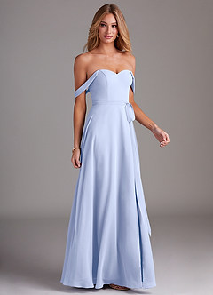 Azazie Aaron Bridesmaid Dresses Ice A-Line Off the Shoulder Chiffon Convertible Dress image6