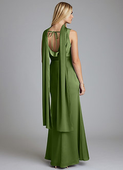 Azazie Tallie Bridesmaid Dresses Juniper Mermaid Pleated Stretch Satin Dress image4