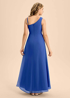 Azazie Brooke Junior Royal Blue A-Line Side Slit Chiffon Dress image2
