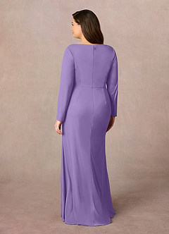 Azazie Risa Mother of the Bride Dresses Tahiti Mermaid V-Neck Pleated Mesh Dress image8