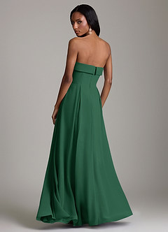 Azazie Lucienne Bridesmaid Dresses Dark Green A-Line Strapless Chiffon Convertible Dress image2